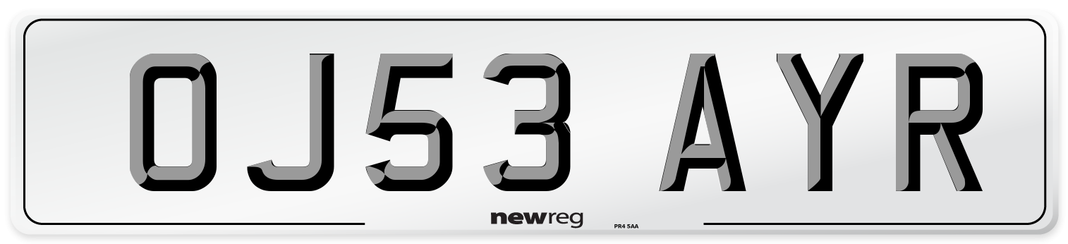 OJ53 AYR Number Plate from New Reg